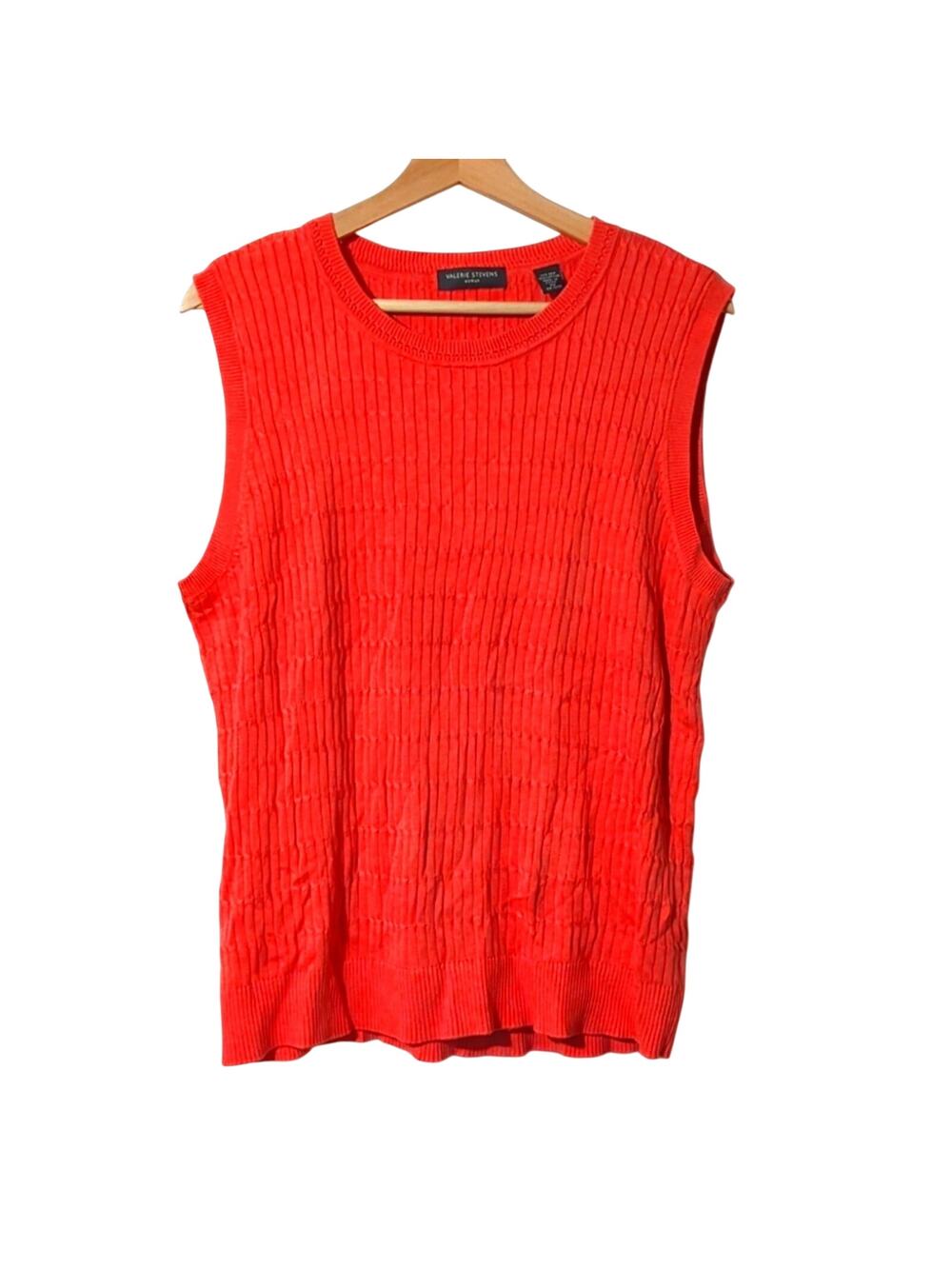 Valerie Stevens 2X Orange Silk & Cotton Knit Tank Top/Sweater Vest [0010]